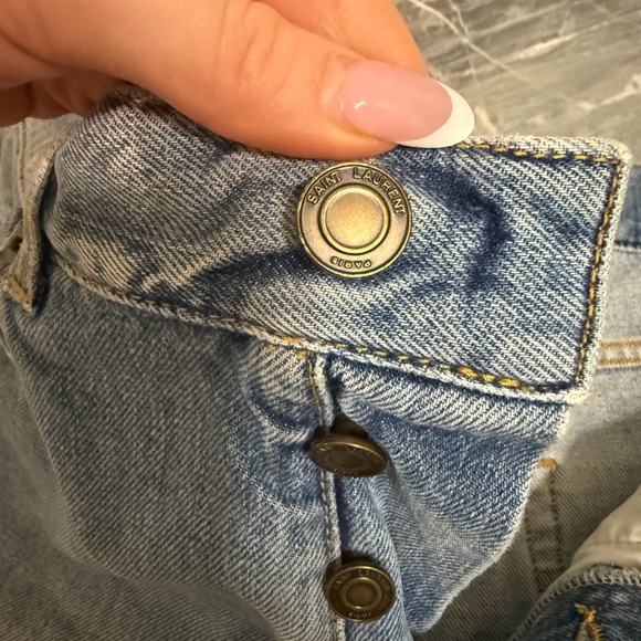 Yves Saint Laurent Blue Denim Women's Shorts Size 27 - Picture 2 of 6